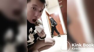 Eating Shit in a Public Toilet, ScatKings.com Scat Porn 1 ScatKings.com Scat Porn